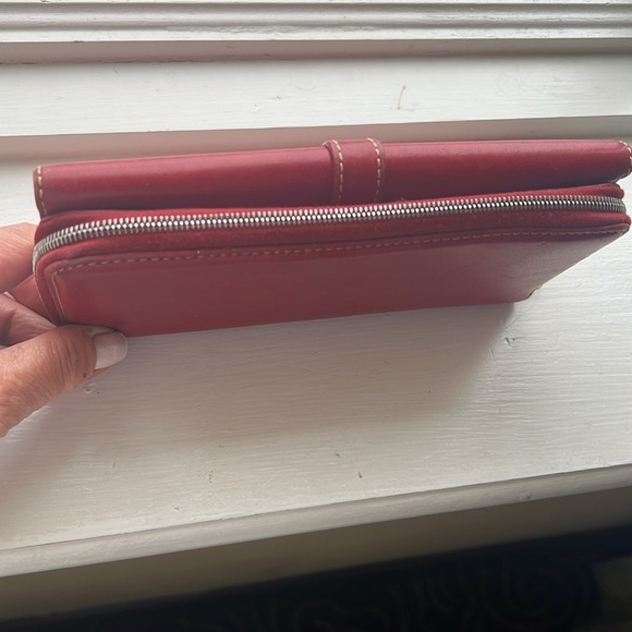 Coach Long Red Leather Trifold Clutch Wallet - Picture 5 of 12